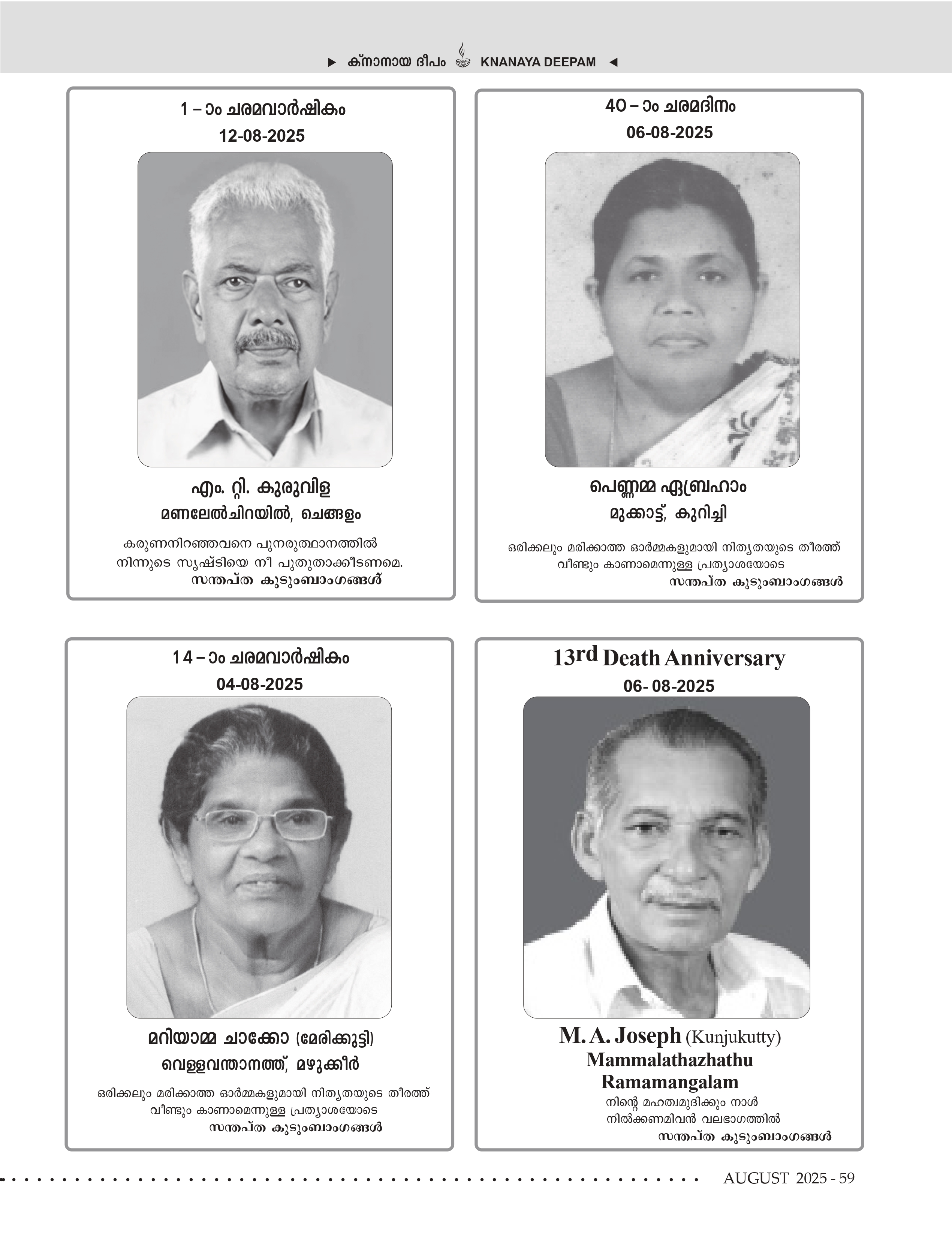 Death Anniversaries